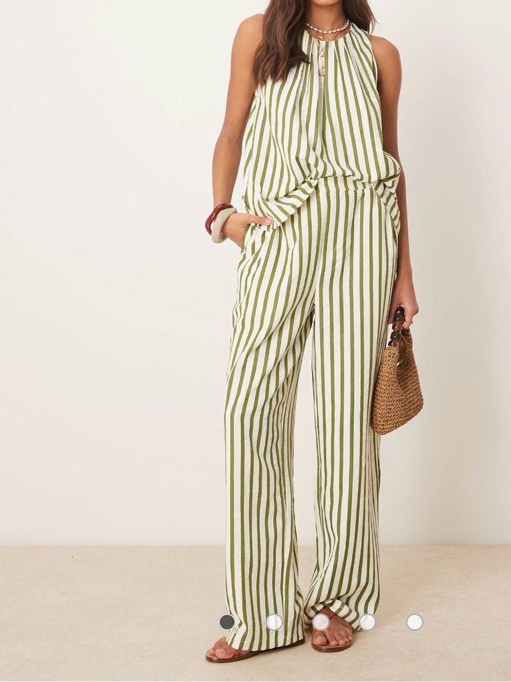 ASOS green striped set